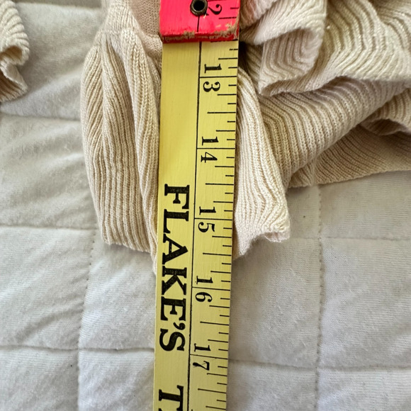 HARRISON MORGAN Womens Sweater P/S Cream Cropped Silk Cashmere Ruffle Romantic - Picture 7 of 8